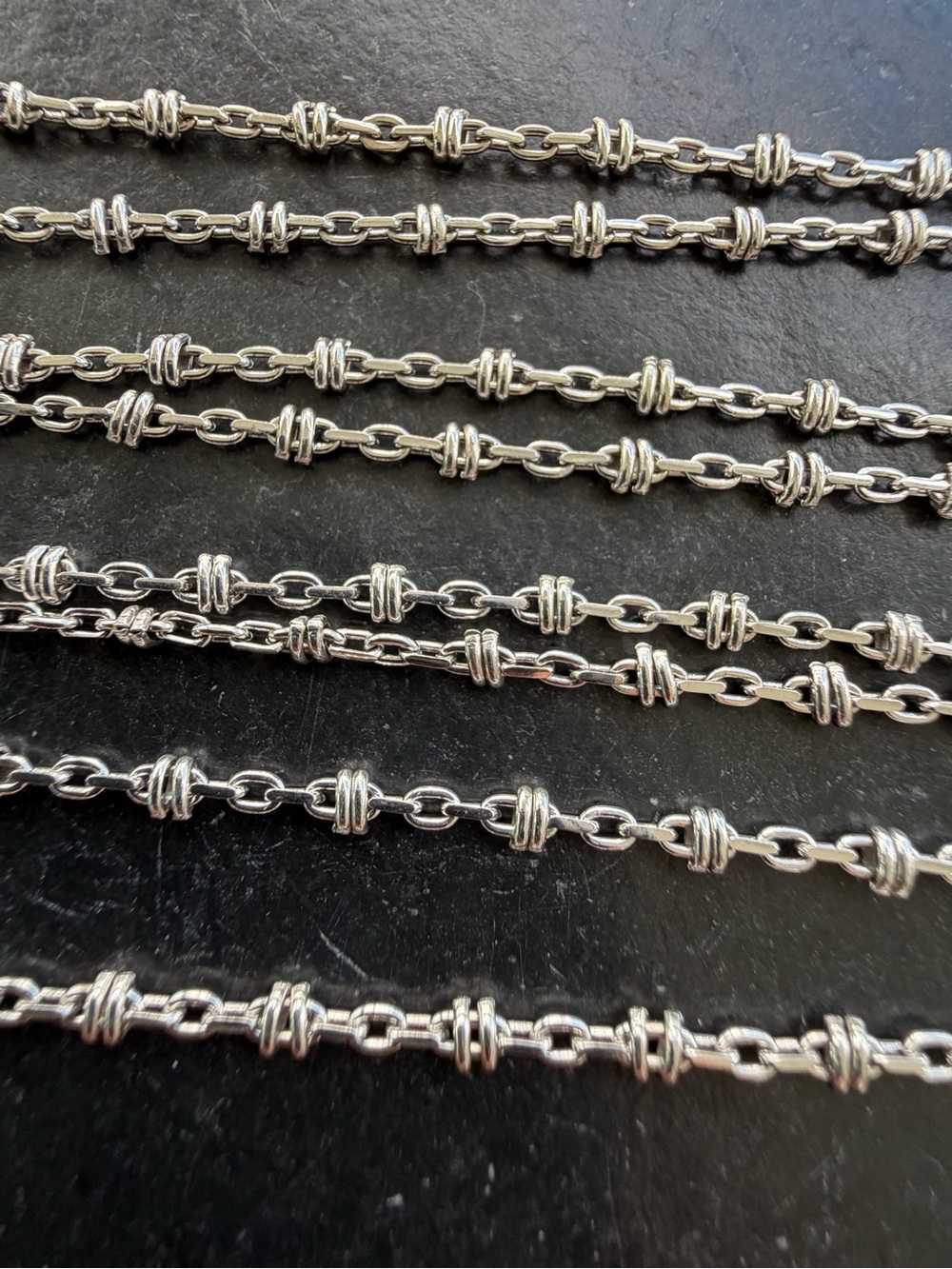 14kt White Gold double wrap Link Necklace 34”